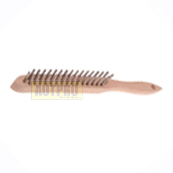 4 Rowx15 Wire Brush, Zinc.